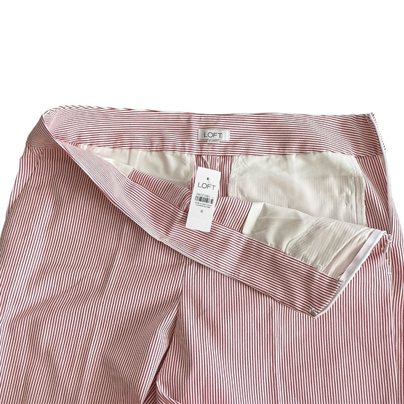 LOFT Wide Leg Crop Pant Pinstripe Side Zipper - Picture 12 of 16